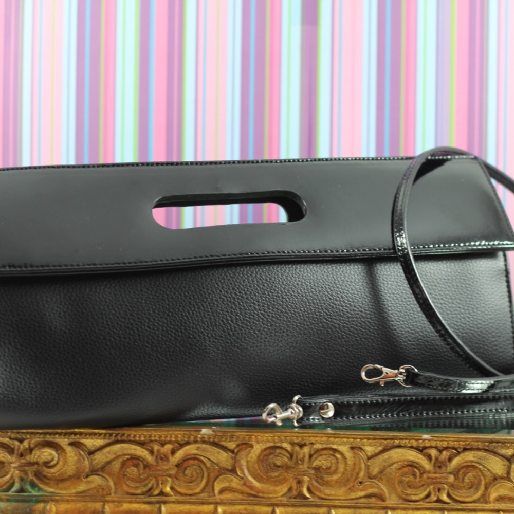 Cleo & Patek Black Leather Purse - Can be worn three ways
